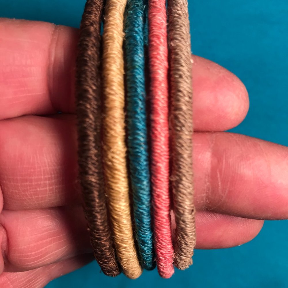 Natural Fiber Bangle Bracelets Set of 5
